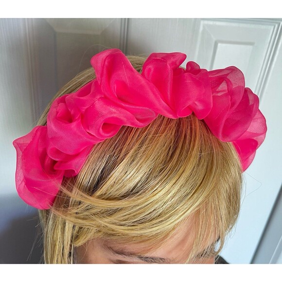 New Headband chiffon Pink hair accessories - Picture 1 of 8